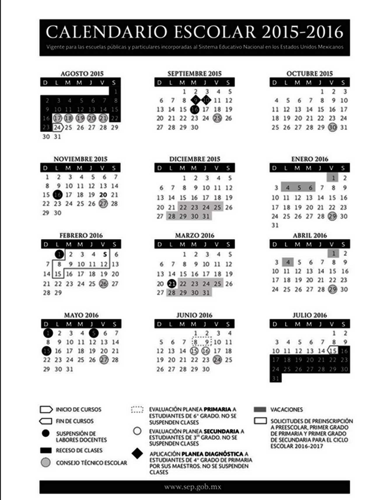 Calendario 2015-2016