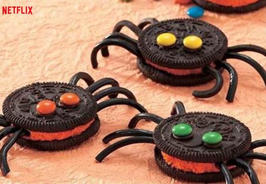 Galletas de arañita y peliculas para Halloween