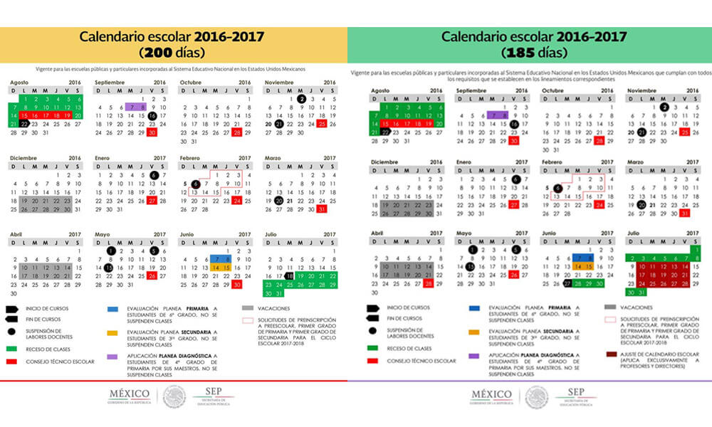 Calendario escolar 2016-2017