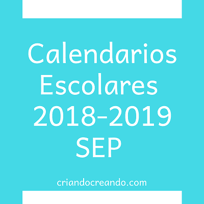 Calendarios escolares 2018-2019 SEP México