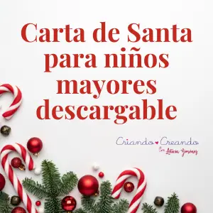 Carta de Santa para niños mayores descargable